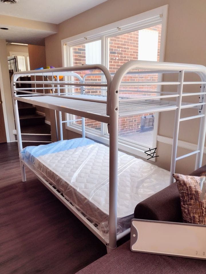 Thomas White Finish Twin/Twin Bunk Bed$10 Down Payment And Financing Available