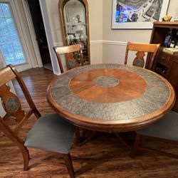  Available Now :Vintage Dining Room Set Beautiful Inlaid Majestic Table W 6 Matching Inlaid Chairs.     01/30/25