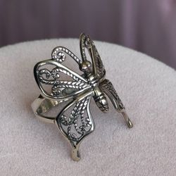 Butterfly 🦋 925 Sterling Silver Ring 💍 size 7 3/4 - 8