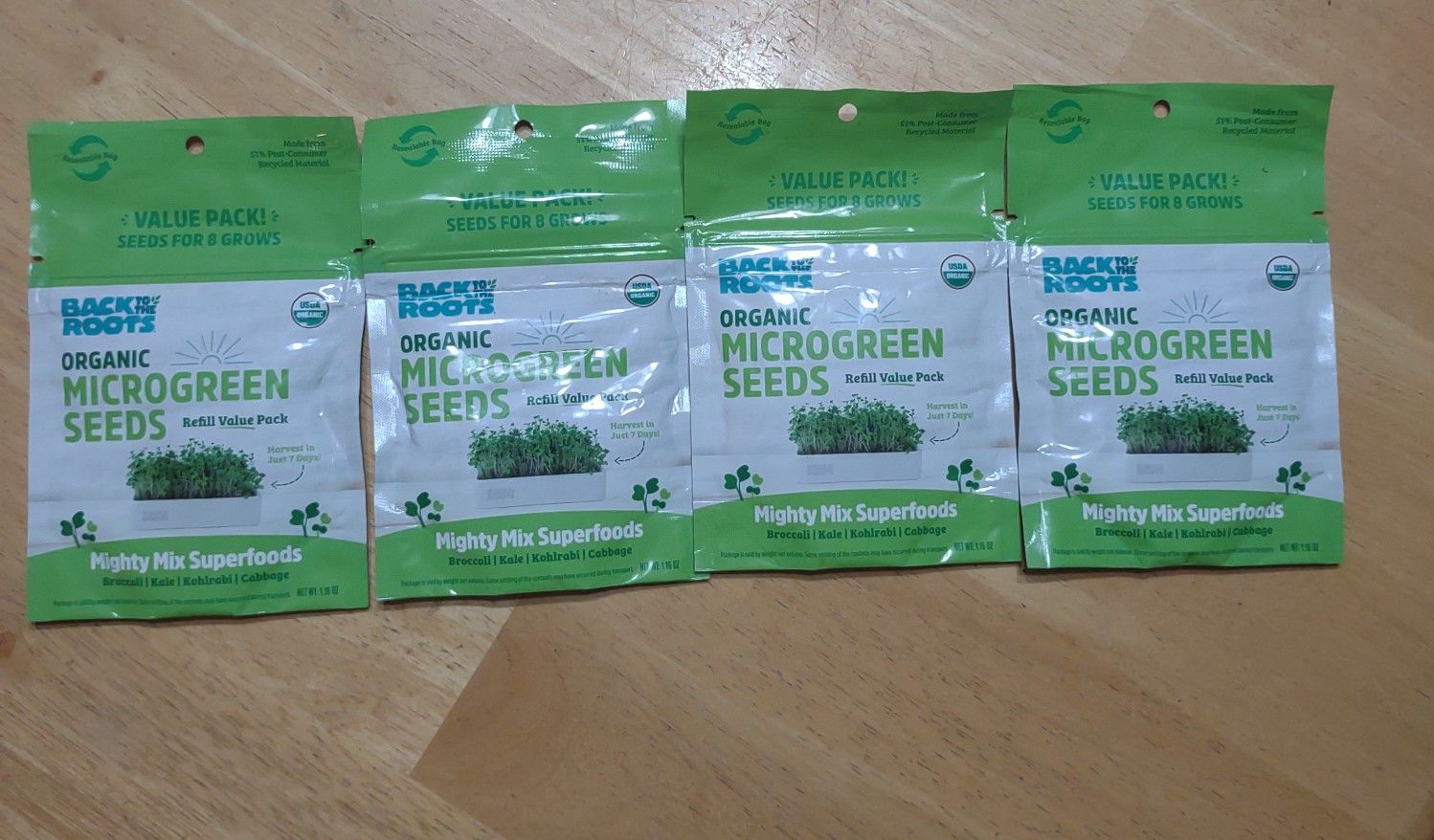 Organic Micro Green Seeds 4 Packs