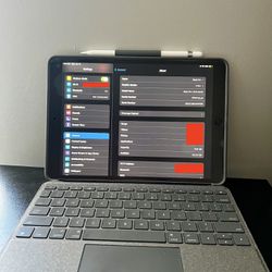 Apple iPad Pro 10.5 (256gb) with Pencil, keyboard case, fabric case, and matte screen protector