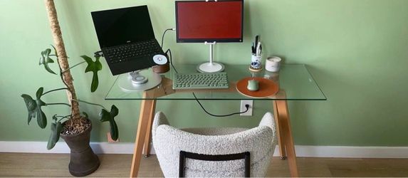 BRAND NEW GLASS DESK IN BOX