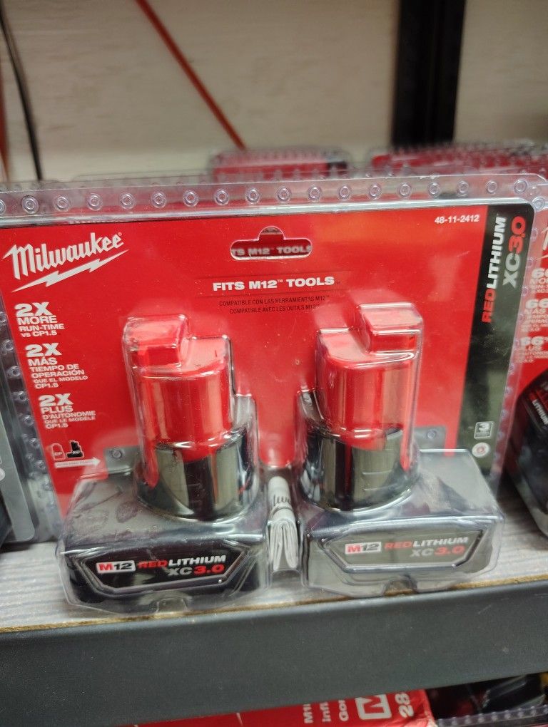 Milwaukee 3.0ah Battery 2 Pack M12