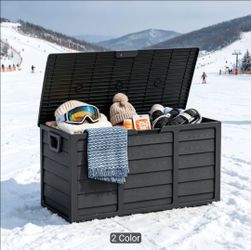 75-gallon Large Outdoor Storage Deck Box Dark Gray