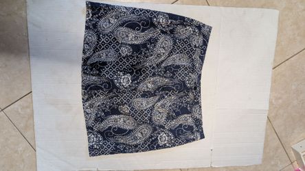 Karen Scott Petites Women's Size 16P Navy Blue White Paisley Print Skirt