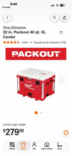 Milwaukee Packout 40 Qt XL Cooler