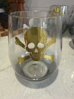 Halloween Skull Wine Glasses - plastic (10)