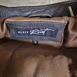 Heavy Lined Black Rivet Leather Cycle Jacket 