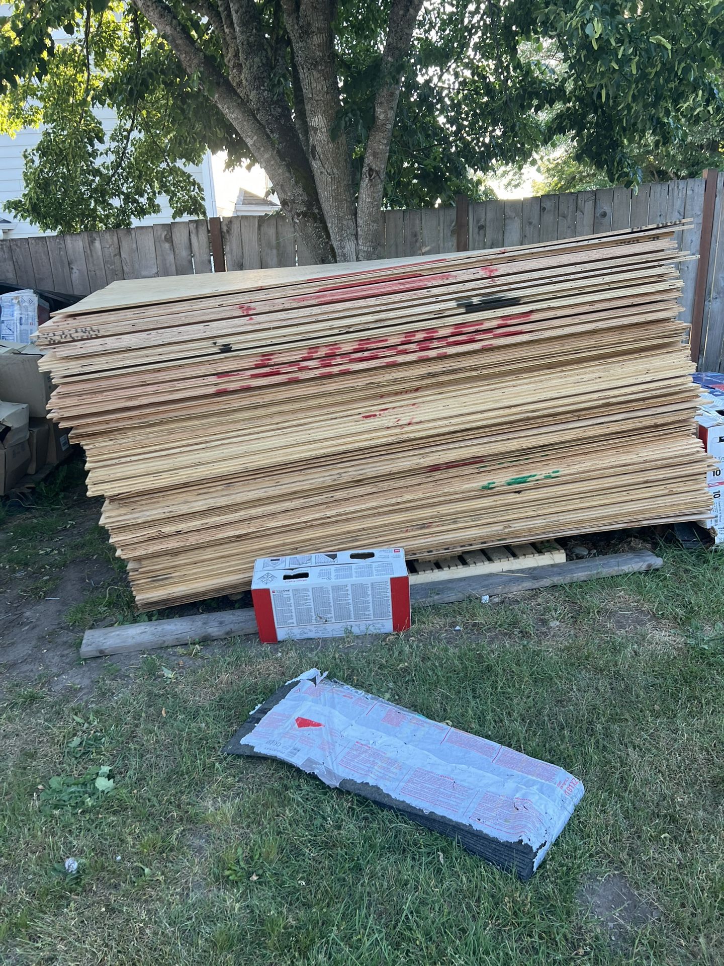 Plywood 1/2thick $20 Each CDX 4x8. Tpo $500. 100x5. Torch $70 Each Underlaymen $120each