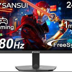 SANSUI 24 Inch Gaming Monitor 180Hz, DP 1.4 & HDMI 2.0 Ports High Refresh Rate Computer Monitor, Racing FPS RTS Modes, 1ms Response Time 110% sRGB