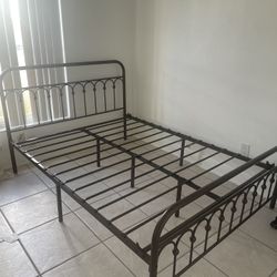 Queen Brown Steel Bedframe