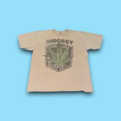 Vintage 420 Kush Life disobey dope bud plant t-shirt beige men’s 3XL 