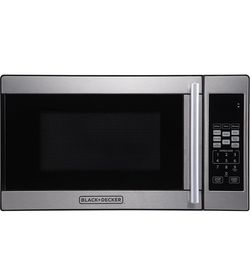 Black + Decker 0.7 Cubic Foot 700 Watt Stainless Steel Microwave with Turntable