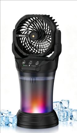 Portable misting fan