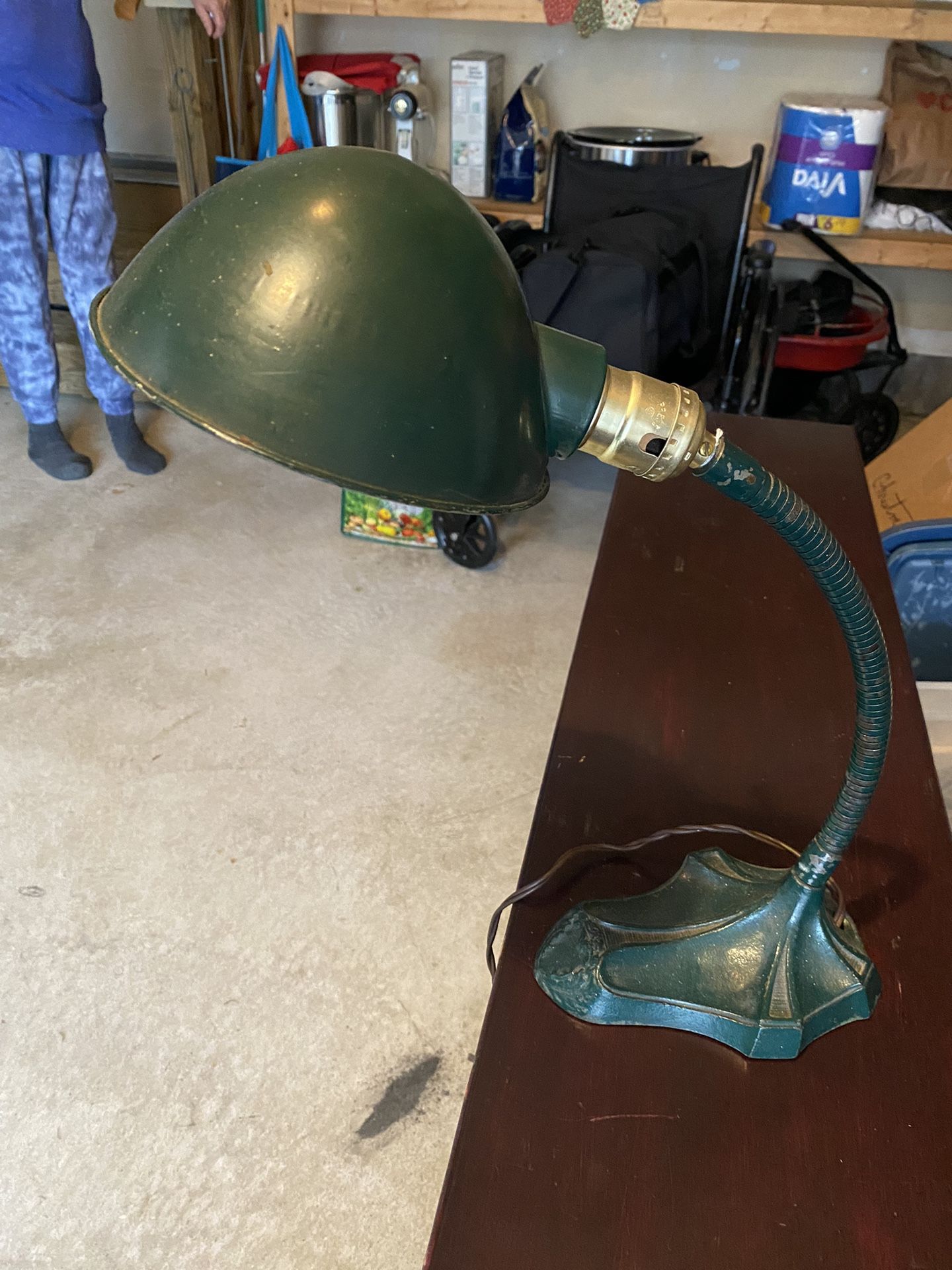 Antique S Robert Schwartz Gooseneck lamp