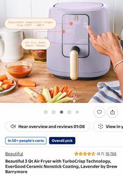 Beautiful 3 Qt Air Fryer by Drew Barrymore