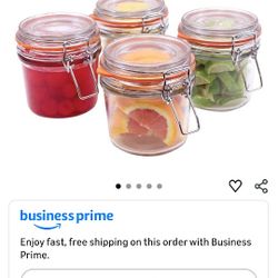 Tablecraft CJS12 4-Piece Resealable Condiment Jar Set