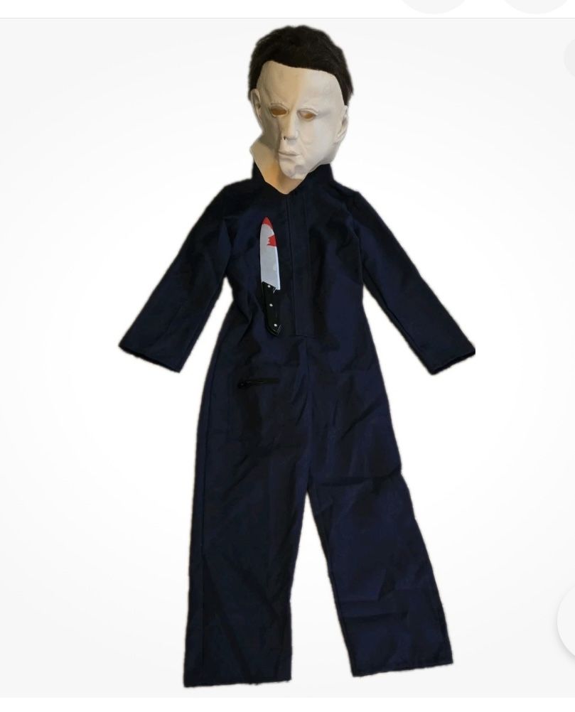 Fooecor Michael Myers Costume Deluxe Set, Child Medium Mask, Knife Halloween