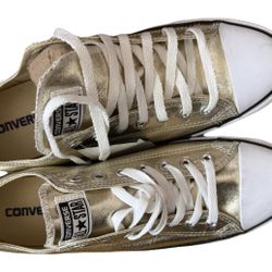 Converse Gold Metallic Low Cut Sneakers-12