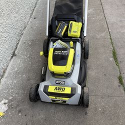 Lawnmower ryobi croos&cut selfpropelled new come w 1battery &fast charger $299 firm