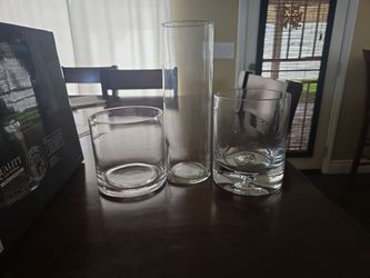 Clear Glass Vases Set of 3