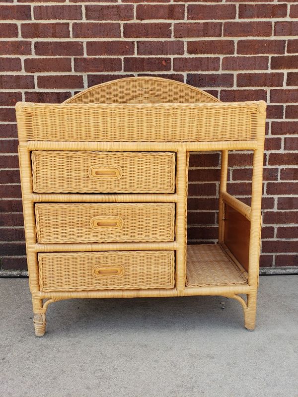 Wicker Baby Changing Table or Bar Cart for Sale in Overland Park, KS