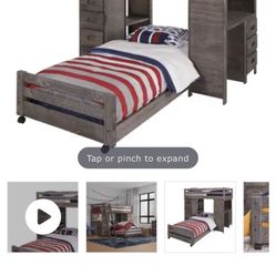 Bunk Bed Desk And Shelves 