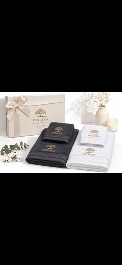 BEGORA Luxury Cotton Towel Gift Set – 4 Pieces – New