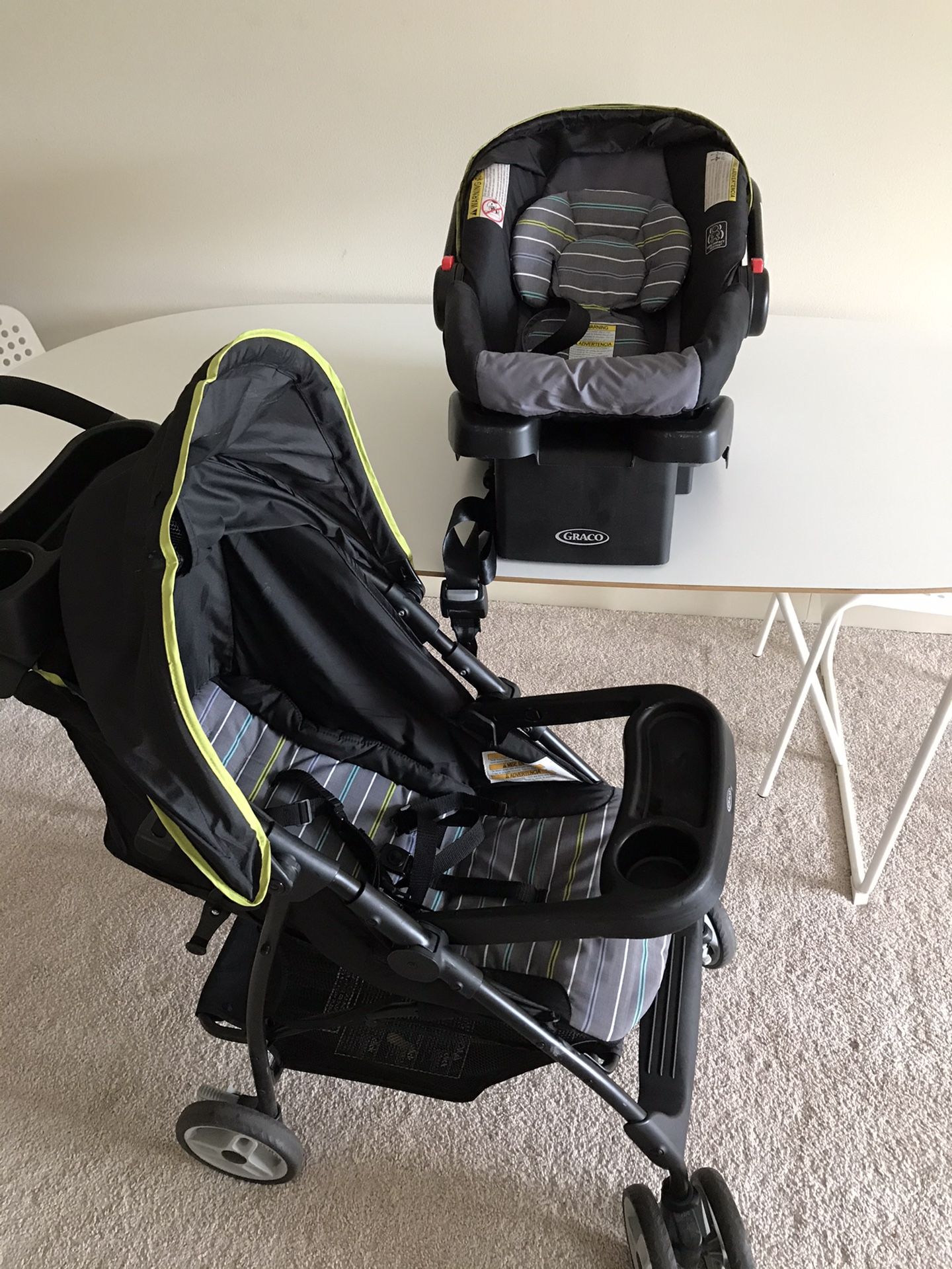 Stroller with infant car seat