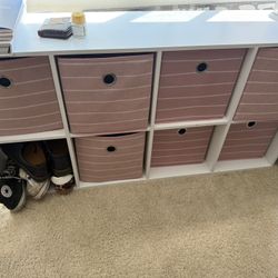 Cabinet with Canvas Buckets 