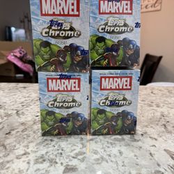 2025 TOPPS CHROME MARVEL COMICS Value Blaster Box Sealed Lot of 4