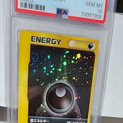 FS / NFT - PSA 10- 2001 POKEMON JAPANESE VS DARKNESS ENERGY HOLO E-CARD `SWIRL @ CARD`