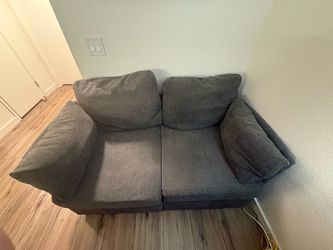 Small Gray Fabric Loveseat Sofa