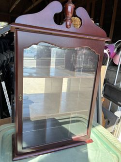 Vintage Cherry Wood Curio Cabinet