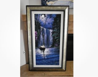 Vintage BIG Midnight Marko Mavrovich Huge Giclee Canvas Frame 48"x29" oil ART
