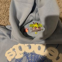 Sp5der Blue Hoodie Size m