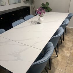 Sintered Stone Dining Table with 8 Chairs