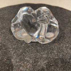 Steuben Crystal Hand Cooler - Puppy Love