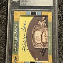 🔥 2020 Leaf Hall of Fame Baseball – Bobby Cox Cut Signature Auto – #14/49 🔥