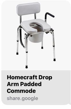 Brand New ! Potty cushioned chair With  Metal Handles 