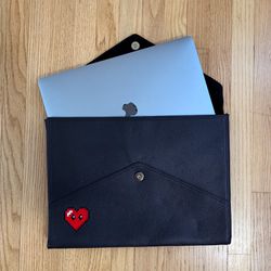 Laptop Portfolio Sleeve w/ Bit heart patch 