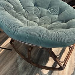 Emerald Papasan Rocking Chair 