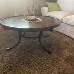 Metal And Wood Coffee Table