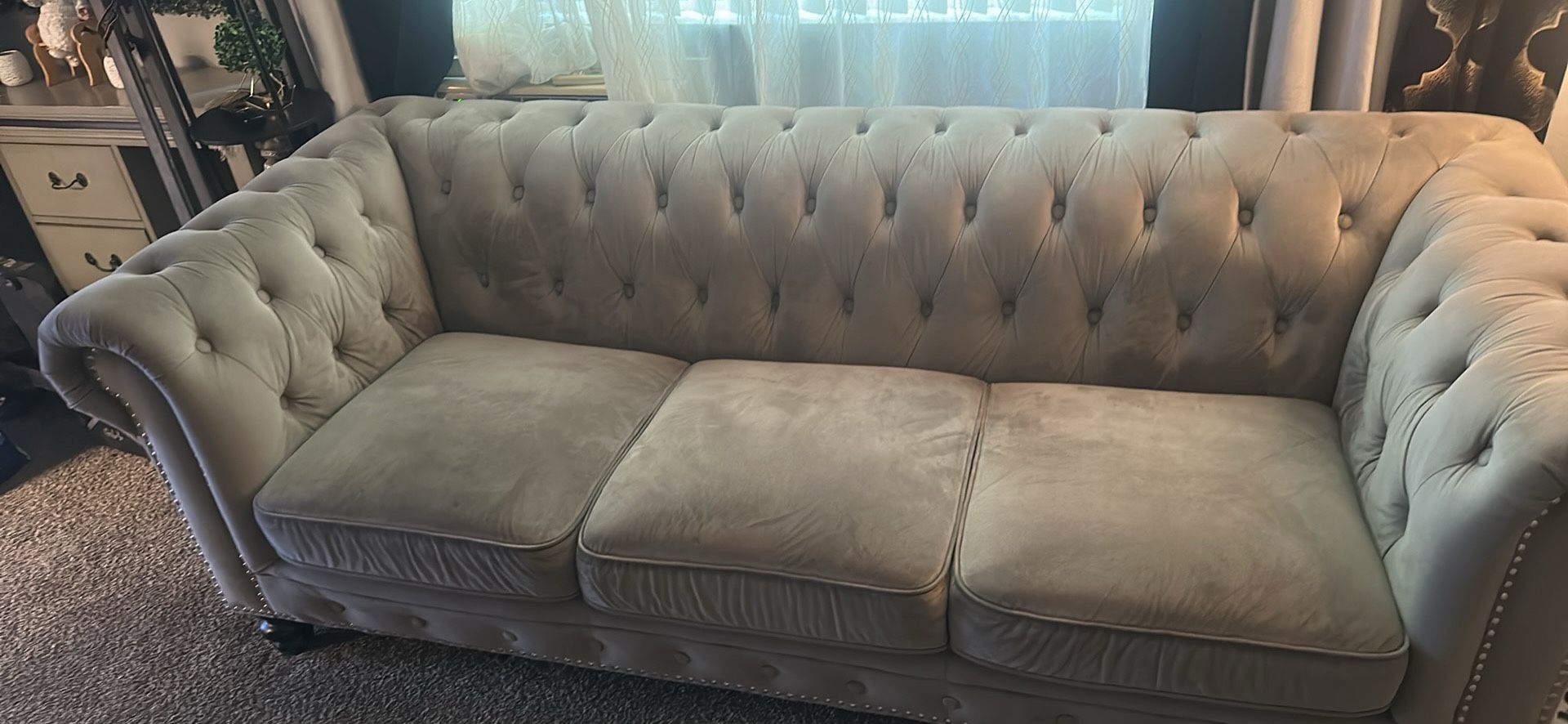 Grey Velvet Couch