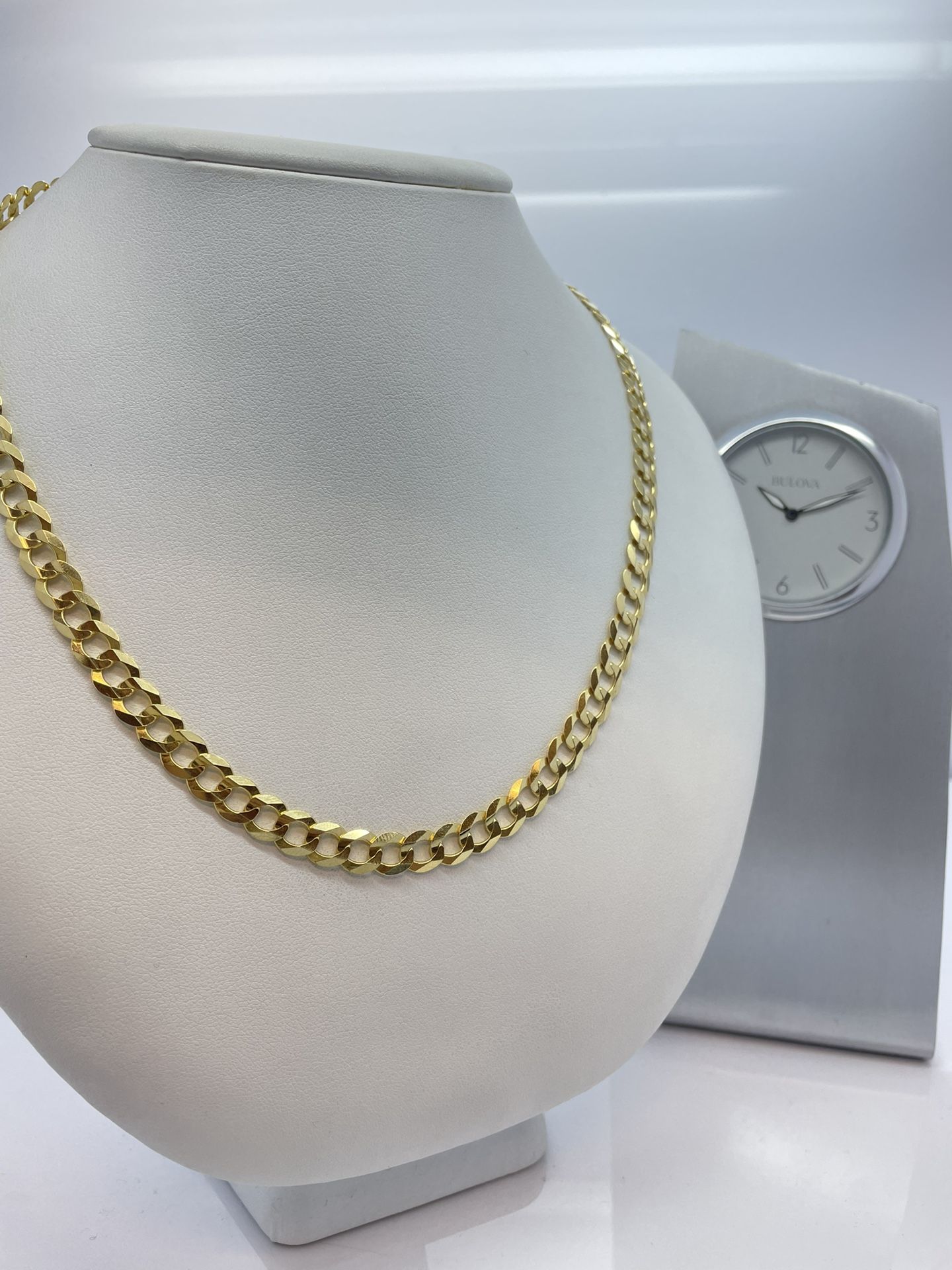 Gold Chain Curb Link 14K New Solid *TAX INCLUDED