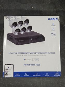 4k 6 Camera Active Deterrent Wired 2TB DVR Security System