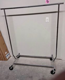 Heavy-Duty Rolling Metal Garment Rack (Adjustable)