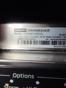 Samsung dishwasher for parts or if you can get it to work