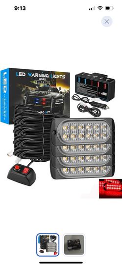 “New”Red &Blue (4pod)strobe Lights Cigarette Lighter Adapter(button Control)