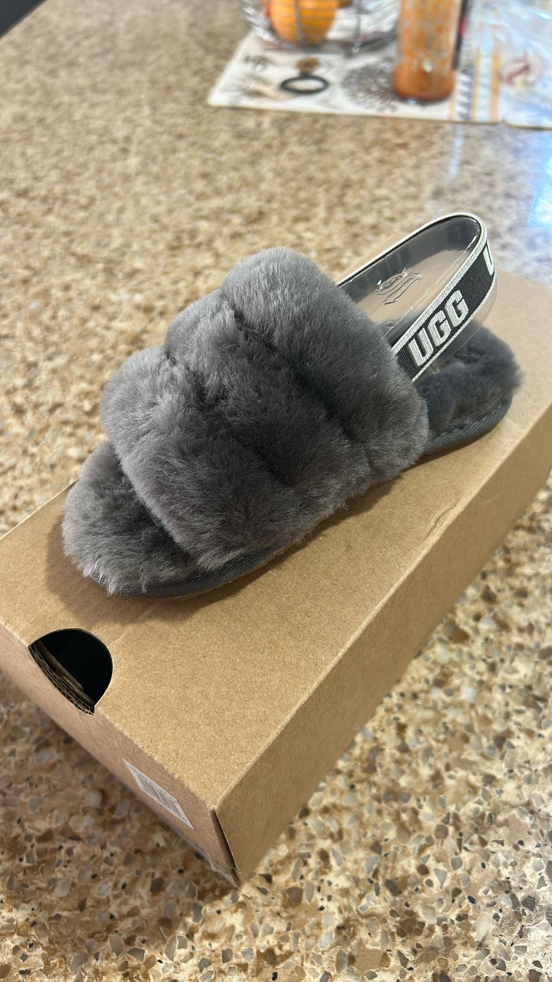 UGG Fluff Slides toddler Size 10 Grey